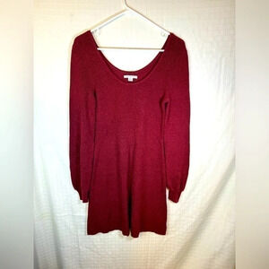 American Eagle Outfitters Soft Womens Dark Red Dress Long Sleeve M